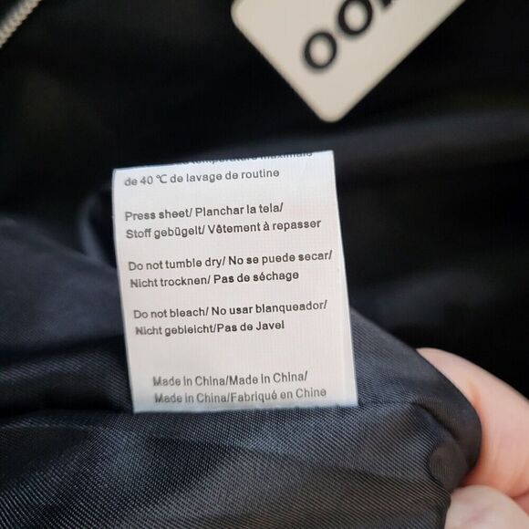 Classic Black Bomber Jacket Lined Zip Up  Women’s Size Medium - Picture 9 of 10